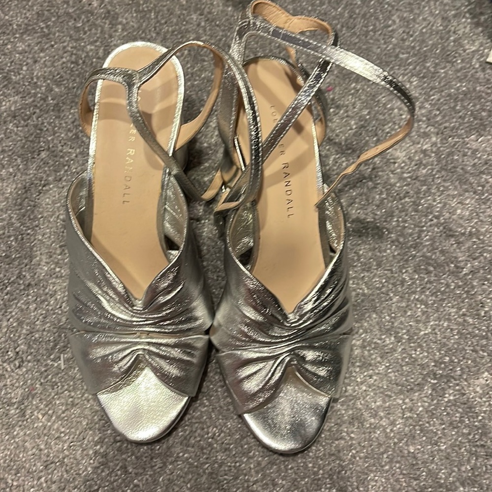Loeffler Randall Silver strappy heels